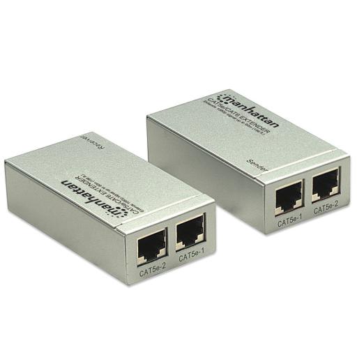 [MANHATTAN_177269] Manhattan 177269 extensor audio/video Transmisor y receptor de señales AV Plata