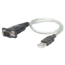 Convertidor de USB a Puerto Serie Manhattan Negro/ Plateado 45 CM.