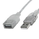 Cable de Extensión USB 2.0 Manhattan Plateado 3 M.
