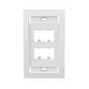 Panduit Placa de Pared Vertical Ejecutiva, Salida Para 4 Puertos Mini-Com, Con Espacios Para Etiquetas, Color Blanco