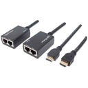 Extensor de HDMI por Cat5e/Cat6 Manhattan Negro.