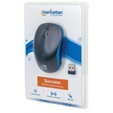 Ratón óptico inalámbrico Manhattan Negro/Azul.