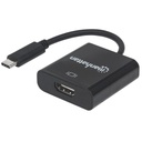 Convertidor USB-C a HDMI Manhattan Negro.