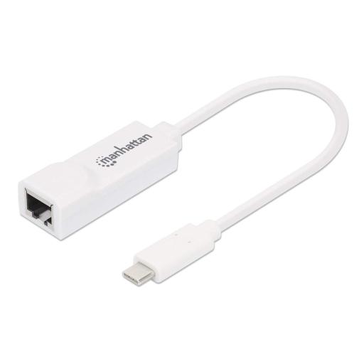 [MANHATTAN_507585] Adaptador de USB Tipo C a Red Gigabit Manhattan Blanco.