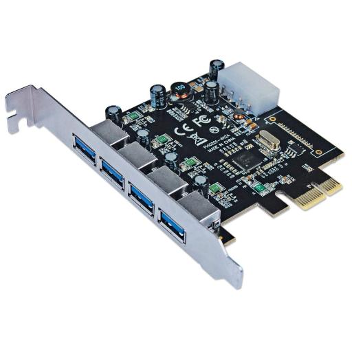Tarjeta PCI express USB 3.0 de 4 puertos Manhattan.