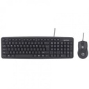 Kit de Teclado y Mouse Manhattan Alámbrico Negro.