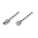 Cable de Extensión USB Manhattan Gris.