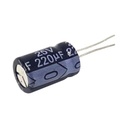Syscom  Capacitor Electrolítico Radial de Aluminio, 220 µFd, 25 Vcc, 105 °C, 8 x 11 mm.