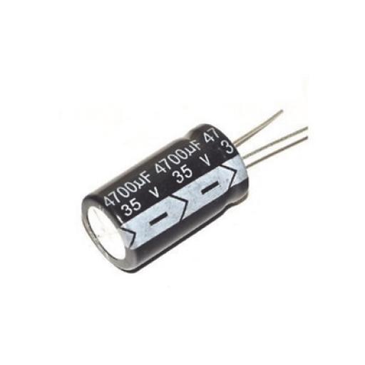 Syscom Capacitor Electrolítico de Aluminio, Radial de 4700 µFd, 35 Vcc, 105 °C, 18 x 36 mm. 