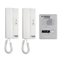 SYSCOM VIDEO Kit de Audio Portero con 2 Auriculares y Frente de Calle