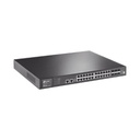 TPLINK Switch Core JetStream administrable capa 3, 24 puertos RJ45 Gigabit, 4 puertos SFP combo, hasta 4 ranuras SFP+, apilamiento de hasta 8.