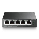 TPLINK Switch Escritorio No Administrable de 5 puertos 10/100/1000 Mbps / Con 4 puertos PoE 802.3af/at de hasta 65 W / PoE Extendido hasta 250 metros