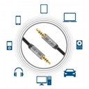 Cable Auxiliar de Audio Estéreo Manhattan Negro/Plata 3 M.