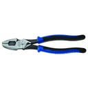 Klein Tools Pinzas de Electricista Alta Palanca, Jala guía y Ponchadora de Terminales de 9 Pulgadas.