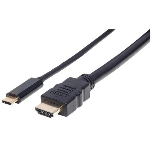 Cable adaptador USB-C a HDMI Manhattan Negro 2 M.