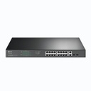 TPLINK Switch no administrable de 16 puertos 10/100/1000Mbps y PoE af/at, 2 puertos SFP hasta 250W.