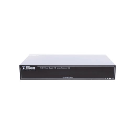 Epcom (SOLO RECEPTOR) TRANSCEPTOR ACTIVO DE 16 CANALES / VIDEO+PODER en un solo Cable UTP / 150 metros en 4K, 200 metros en 5 MP/ Envía 36 Vcc y Recibe 12 Vcc / TODO INCLUIDO PARA RACK / HD-TVI/CVI/AHD/CVBS / SIN RUIDO / INSTALACIÓN LIMPIA.