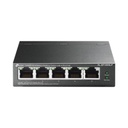 TPLINK Switch PoE no Administrable de escritorio / 5 puertos 10/100 Mbps / 4 puertos PoE af / Presupuesto 41 W / Modo extensor PoE hasta 250 metros / Calidad video prioritaria