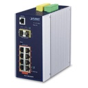 Planet Switch Industrial Administrable Capa 2, 8 puertos PoE Gigabit 802.3af/at, 2 Puertos SFP de 1 / 2.5 Gigabit, Entrada de Voltaje Secundaria para Fuente Redundante