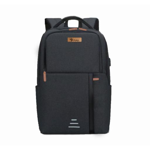 Stylos MOCHILA SMART STYLOS NEGRA IMP