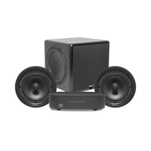 VSSL KIT Amplificador VSSL A1X | 2 Bocinas de Techo TruAudio PP8 | Subwoofer CSUB12