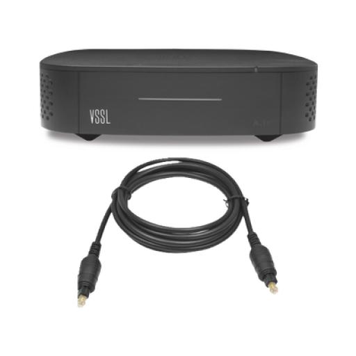 VSSL Amplificador una Zona de 2 Canales, 50 W por Canal, Con Cable TOSLINK Incluido, Transmisión por Chromecast, AirPlay, Alexa Cast, Spotify Connect