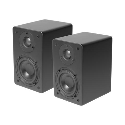 TRUAUDIO PAR de Altavoces de Estantería | Woofer  de 4'' | Tweeter de 1 | Acabado negro mate | 40 watts | 8ohms