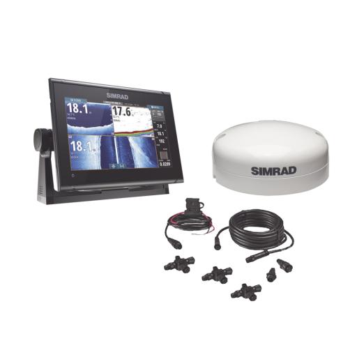 Simrad Kit de pantalla multifuncional GO9 con kit NMEA2000 y antena GS25