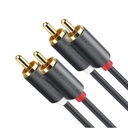 Ugreen Cable de Audio 2 RCA Macho a 2 RCA Macho / 5 Metros / Color Negro / Alta Calidad / Anillos de goma para asegurar un agarre firme al instalar o quitar el cable