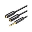 Ugreen Cable Adaptador/Divisor de Audio de 3.5mm Macho a 2 Terminales de 3.5mm Hembra / 25 cm de Longitud / Cable TPE / Color Negro