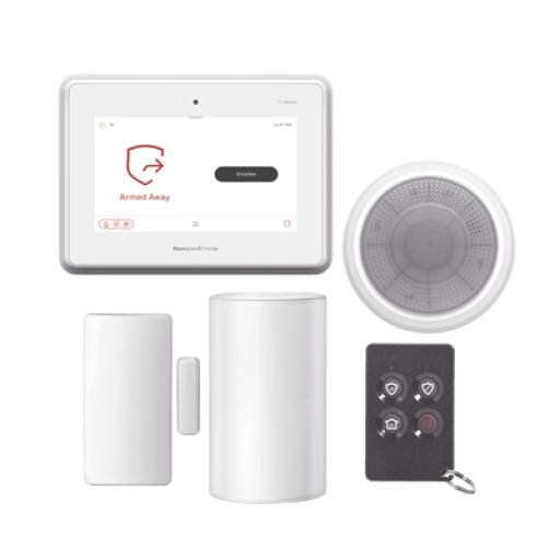 HONEYWELL HOME RESIDEO Kit de Panel de Alarma PROA7PLUS con Sirena, Sensor de Movimiento, Contacto Magnetico y Control Remoto