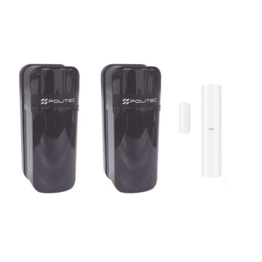 Politec Detector Fotoeléctrico (A baterías) / 0 Falsas Alarmas / Alcance de 60m de Exterior y  350m en interior / Fácil Alineación / Compatible con panel AXPRO/ Incluye DS-PDMC-EG2-WB(B)