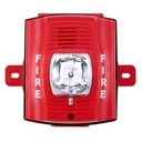 System Sensor Sirena con Lámpara Estroboscópica / para Exterior / a 2 Hilos / Montaje en Pared / 12 o 24 Vcd / Configuración Estroboscópica Seleccionable / Texto en Inglés / Incluye Caja de Montaje / Color Rojo