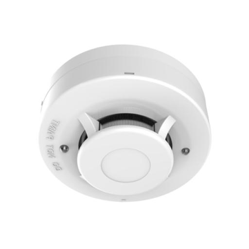 Hikvision Digital Technology  Detector de Humo Fotoeléctrico No Direccionable de 4 Hilos / Ideal para Cualquier Panel de Alarma Cableado / Indicadores LED