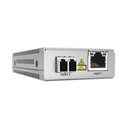 Allied Telesis Convertidor de medios Gigabit Ethernet a fibra óptica, conector LC, multimodo (MMF), distancia de 220 hasta 500 m, con fuente de alimentación multi-región