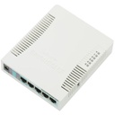 Mikrotik RouterBoard, 5 Puertos Gigabit Ethernet, 1 Puerto USB, WiFi 2.4 GHz 802.11b/g/n, Antena de 2.5 dbi hasta 1W de potencia