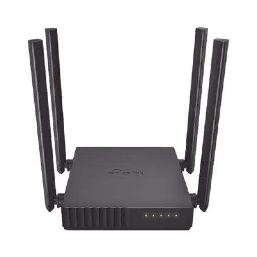 TPLINK Router Inalámbrico doble banda AC, 2.4 GHz y 5 GHz Hasta 1200 Mbps, 4 antenas externas omnidireccional, 4 Puertos LAN 10/100 Mbps, 1 Puerto WAN 10/100 Mbps, Versión 6
