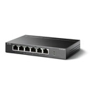 TPLINK Switch PoE no Administrable de escritorio / 6 puertos 10/100 Mbps / 4 puertos PoE af/at / Presupuesto 67 W / Modo Extensor hasta 250 m / Calidad video prioritaria