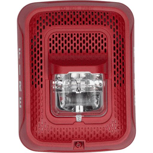 System Sensor Bocina con Lámpara Estroboscópica, Montaje en Pared, Color Rojo, Nuevo Diseño Moderno y Elegante y Menor Consumo de Corriente