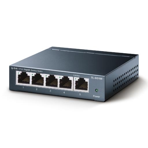 TPLINK Switch Gigabit no administrable de 5 puertos 10/100/1000 Mbps 