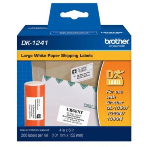 [BROTHER_DK1241] Brother ROLLO 200 ETIQUETAS BROTHER DK1241 PRE CORTADAS NB 101MM X 152MM