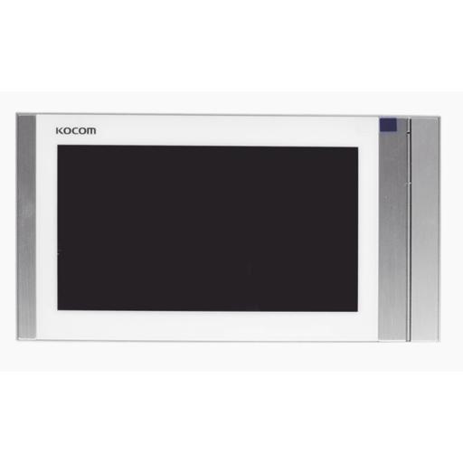 Kocom Monitor Analógico LCD de 7" 1080p (Full HD) a Color / Touch Screen / Soporta 2 Frentes de Calle y hasta 4 Monitores / Soporta Cámaras Analogicas (TURBOHD) para Tener Visión Adicional / Color Blanco