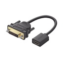 Ugreen Convertidor DVI macho a HDMI hembra / Bidireccional / DVI 24+1 / 1080P@60Hz / Largo 22cm / Negro