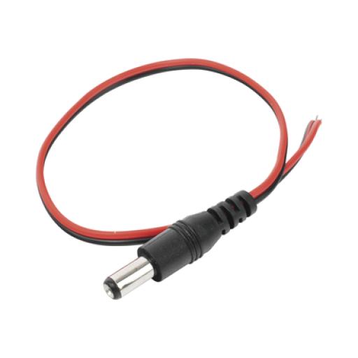 Syscom Cable con CONECTOR MACHO (Pigtail) / Alimentación para Vcc con Puntas Libres / POLARIZADO / Largo 22cm / CALIBRE 22AWG.