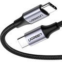 Ugreen Cable USB-C a USB-C | 1 Metro | Transferencia de datos de 480 Mbps | Carga Rápida de hasta 60W | QC 4.0/3.0/2.0 | PD3.0 | FPC | AFC | Protección Integrada | Caja de Aluminio | Nylon Trenzado | Color Negro | 2 años de Garantía.