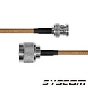 Epcom Cable Coaxial RG-142/U de 180 cm, con Conectores BNC Macho a N Macho.
