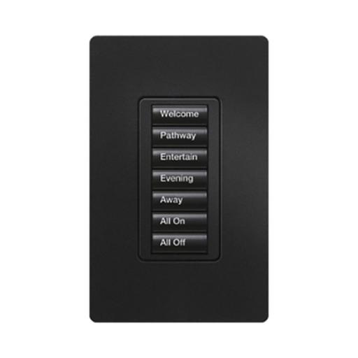 Lutron (RadioRA2) Teclado seetouch 7 botones, programe escenas diferentes en cada botón.
