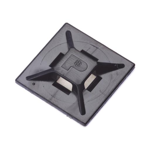 Panduit Sujetador Para Cable de 4 vías, con Adhesivo Acrilico, 25.4 x 25.4mm (1in x 1in), Color Negro, Uso en Exterior, 1 pieza