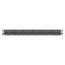 Panduit Panel de Parcheo con 24 Acopladores Mini-Com, Plano, Categoría 6, de 1 UR, Color Negro 
