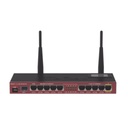 Mikrotik Router Board, 10 Puertos Ethernet, 1 Puerto SFP, Wi-Fi de Gran Cobertura 2.4 GHz Antenas de 4 dBi, hasta 1 Watt de potencia
